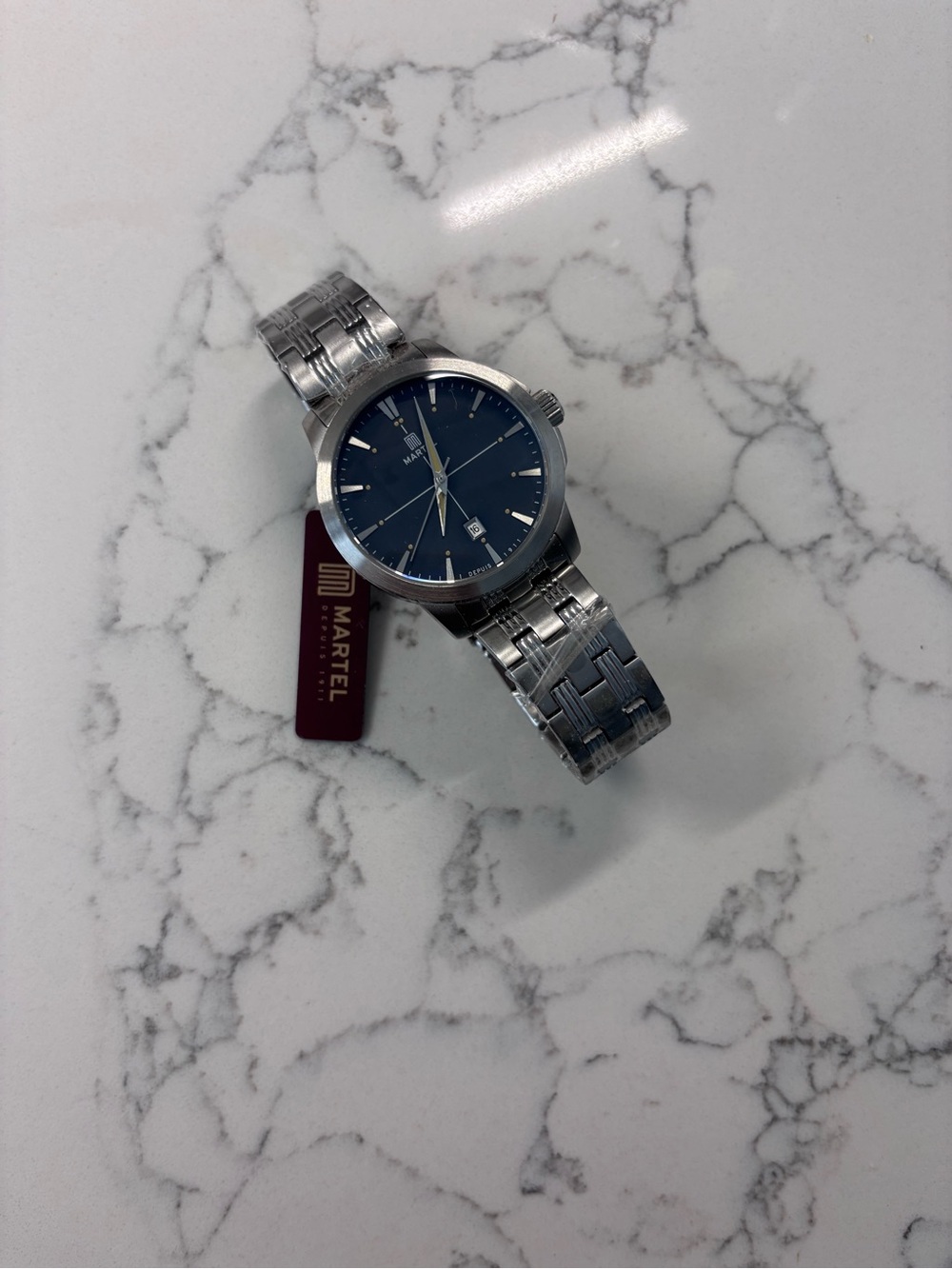 New Men's Stainless Steel Watch - Blue Dial